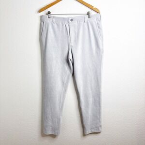 Redvanly Mens Corduroy Golf Pants Light Grey Size Large Trousers